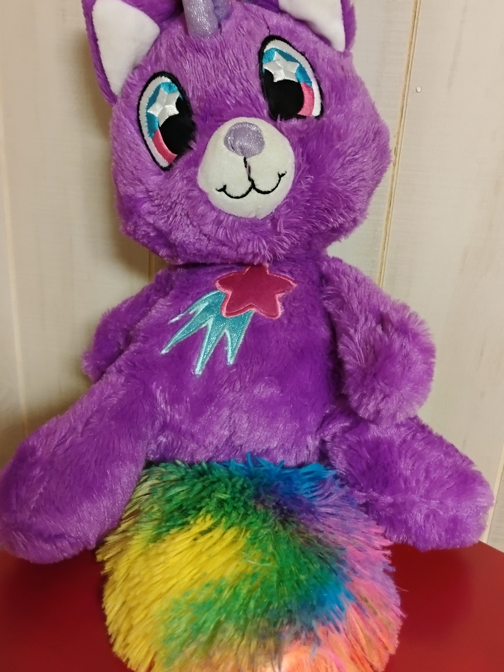 Kellytoy Purple Unicorn Plush with Rainbow Tail